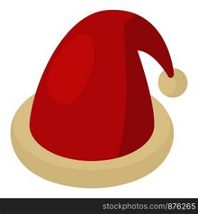 Christmas hat icon. Isometric illustration of christmas hat vector icon for web. Christmas hat icon, isometric 3d style