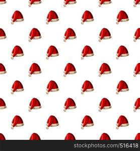 Christmas hat pattern seamless repeat in cartoon style vector illustration. Christmas hat pattern