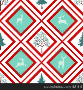 Christmas holiday seamless pattern on geometric background,for decorative,apparel,fashion,fabric,textile,print or wallpaper,vector illustration