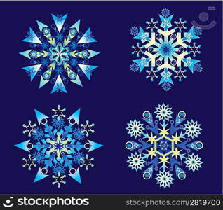 Christmas Holiday Set of Vector Snowflakes