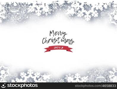 Christmas Holiday Winter Background With Shadows, Snowflakes And Text