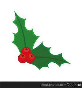 Christmas holly berries icon. Mistletoe
