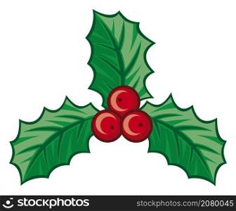 Christmas holly berry vector symbol