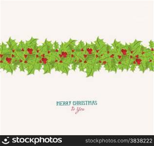 christmas holly seamless pattern