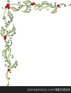 Christmas holly tendril vector image