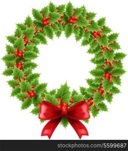 Christmas holly wreath