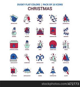 Christmas icon Dusky Flat color - Vintage 25 Icon Pack