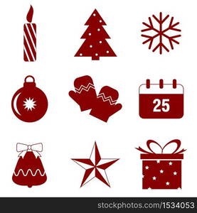 Christmas icon isolated on white background. Vector illustration