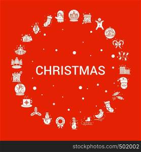 Christmas Icon Set. Infographic Vector Template