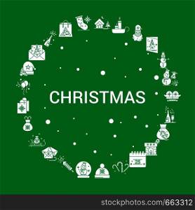 Christmas Icon Set. Infographic Vector Template