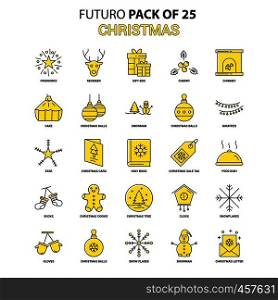 Christmas Icon Set. Yellow Futuro Latest Design icon Pack
