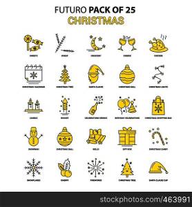 Christmas Icon Set. Yellow Futuro Latest Design icon Pack