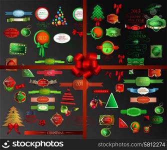 Christmas icons set and elements .Vector illustration