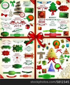 Christmas icons set and elements .Vector illustration