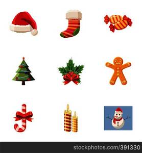 Christmas icons set. Cartoon illustration of 9 christmas vector icons for web. Christmas icons set, cartoon style