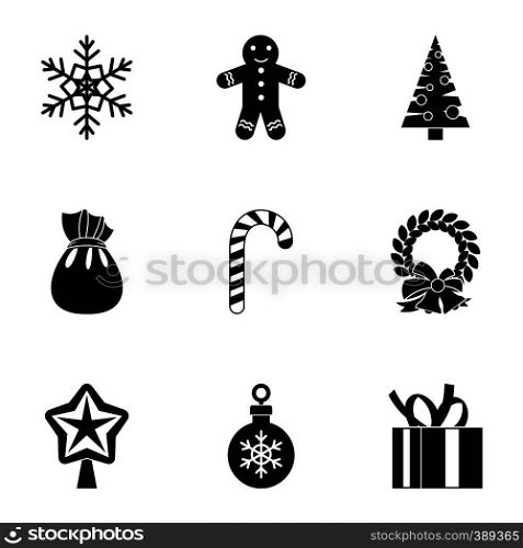 Christmas icons set. Simple illustration of 9 christmas vector icons for web. Christmas icons set, simple style