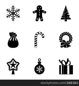 Christmas icons set. Simple illustration of 9 christmas vector icons for web. Christmas icons set, simple style