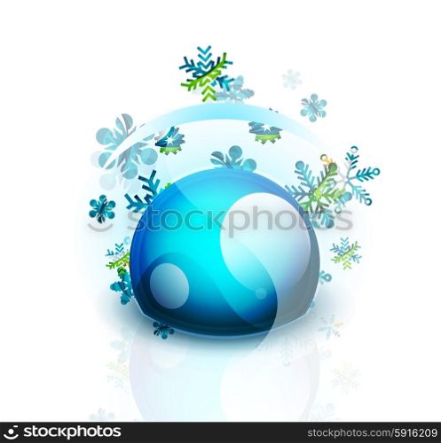 Christmas internet button. Christmas internet button on white background with reflection. Holiday icon concept