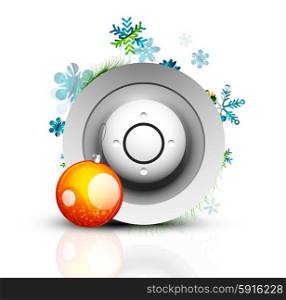 Christmas internet button. Christmas internet button on white background with reflection. Holiday icon concept
