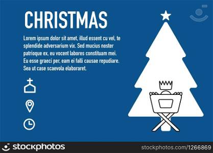 christmas jesus in cradle outline isolated icon vector