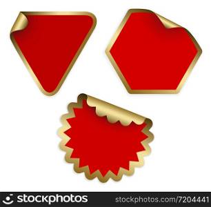 Christmas labels and stickers (golden and red)