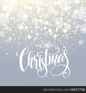 Christmas lettering on snowflake sparkle vector image