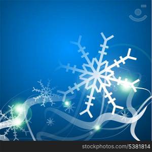 Christmas lightning abstraction - snowflakes and wave lines
