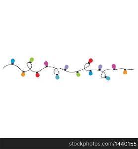 Christmas lights bulbs. Colorful christmas lights bulbs isolated vector illustration design