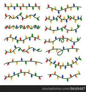 Christmas lights collection set vector illustration for your company or brand