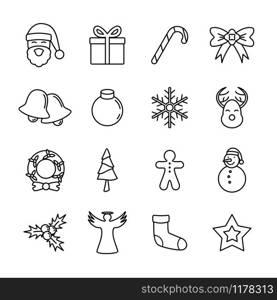 Christmas Line Icon for card template, background template, ornamental and decorative element