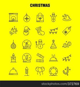Christmas Line Icon for Web, Print and Mobile UX/UI Kit. Such as: Candle, Light, Christmas, Xmas, Astronomy, Moon, Space, Star, Pictogram Pack. - Vector