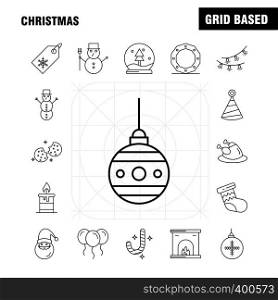 Christmas Line Icon for Web, Print and Mobile UX/UI Kit. Such as: Candle, Light, Christmas, Xmas, Astronomy, Moon, Space, Star, Pictogram Pack. - Vector