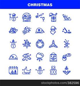 Christmas Line Icons Set For Infographics, Mobile UX/UI Kit And Print Design. Include: Santa Clause, Santa, Christmas, Winters, Santa Clause, Santa, Collection Modern Infographic Logo and Pictogram. - Vector