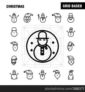 Christmas Line Icons Set For Infographics, Mobile UX/UI Kit And Print Design. Include: Christmas Candy, Sweet, Christmas, Food, Meal, Clown, Santa Collection Modern Infographic Logo and Pictogram. - Vector