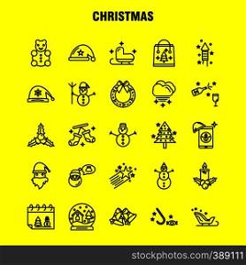 Christmas Line Icons Set For Infographics, Mobile UX/UI Kit And Print Design. Include: Santa Clause, Santa, Christmas, Winters, Santa Clause, Santa, Collection Modern Infographic Logo and Pictogram. - Vector