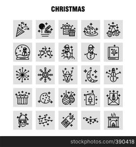 Christmas Line Icons Set For Infographics, Mobile UX/UI Kit And Print Design. Include: Mobile, Snowman, Winters, Christmas, Socks, Winters, Stars, Christmas, Collection Modern Infographic Logo and Pictogram. - Vector