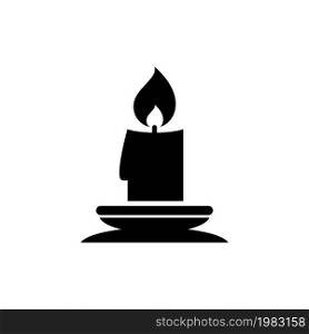 Christmas Lit Candle and Candlestick Holder. Flat Vector Icon illustration. Simple black symbol on white background. Lit Candle, Candlestick Holder sign design template for web and mobile UI element. Christmas Lit Candle and Candlestick Holder. Flat Vector Icon illustration. Simple black symbol on white background. Lit Candle, Candlestick Holder sign design template for web and mobile UI element.