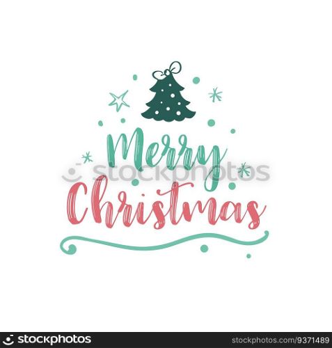 Christmas logotype or insignia. Cute cartoon Christmas tree. Merry Christmas. Vector. Christmas logotype or insignia. Cute cartoon Christmas tree. Merry Christmas.