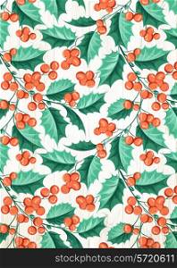 Christmas mistletoe seamless textile pattern. Vector illustration.