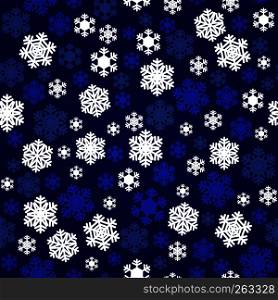 Christmas navy blue and white snowflakes seamless pattern for holidays home decor, textile and gift wrap