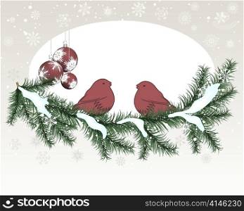 Christmas (New Year) card for design use. Vector illustration.