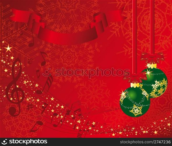 Christmas (New Year) music party theme. Vector illustration.