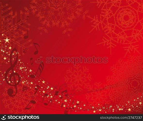 Christmas (New Year) music party theme. Vector illustration.
