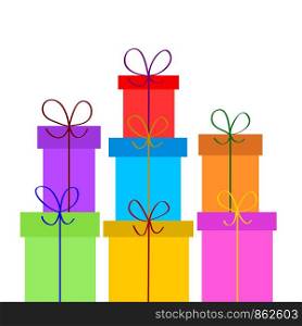 Christmas or birthday gift boxes on white, stock vector illustration