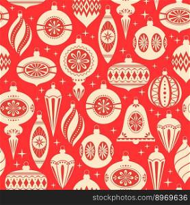 Christmas ornaments pattern vector image