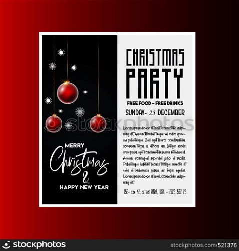Christmas Party Flyer Template. Vector EPS10 Abstract Template background