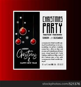 Christmas Party Flyer Template. Vector EPS10 Abstract Template background