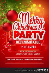 Christmas party flyer. Vector template EPS 10. Christmas party flyer. Vector template