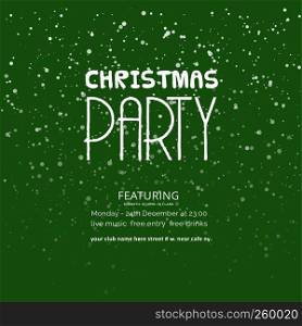 Christmas Party Green Snowflake background