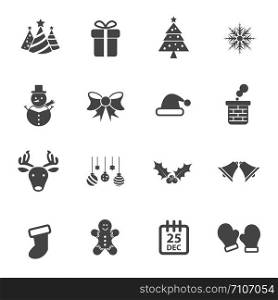 Christmas Party icon vector set, Flat vector design, Xmas and Happy new year concept